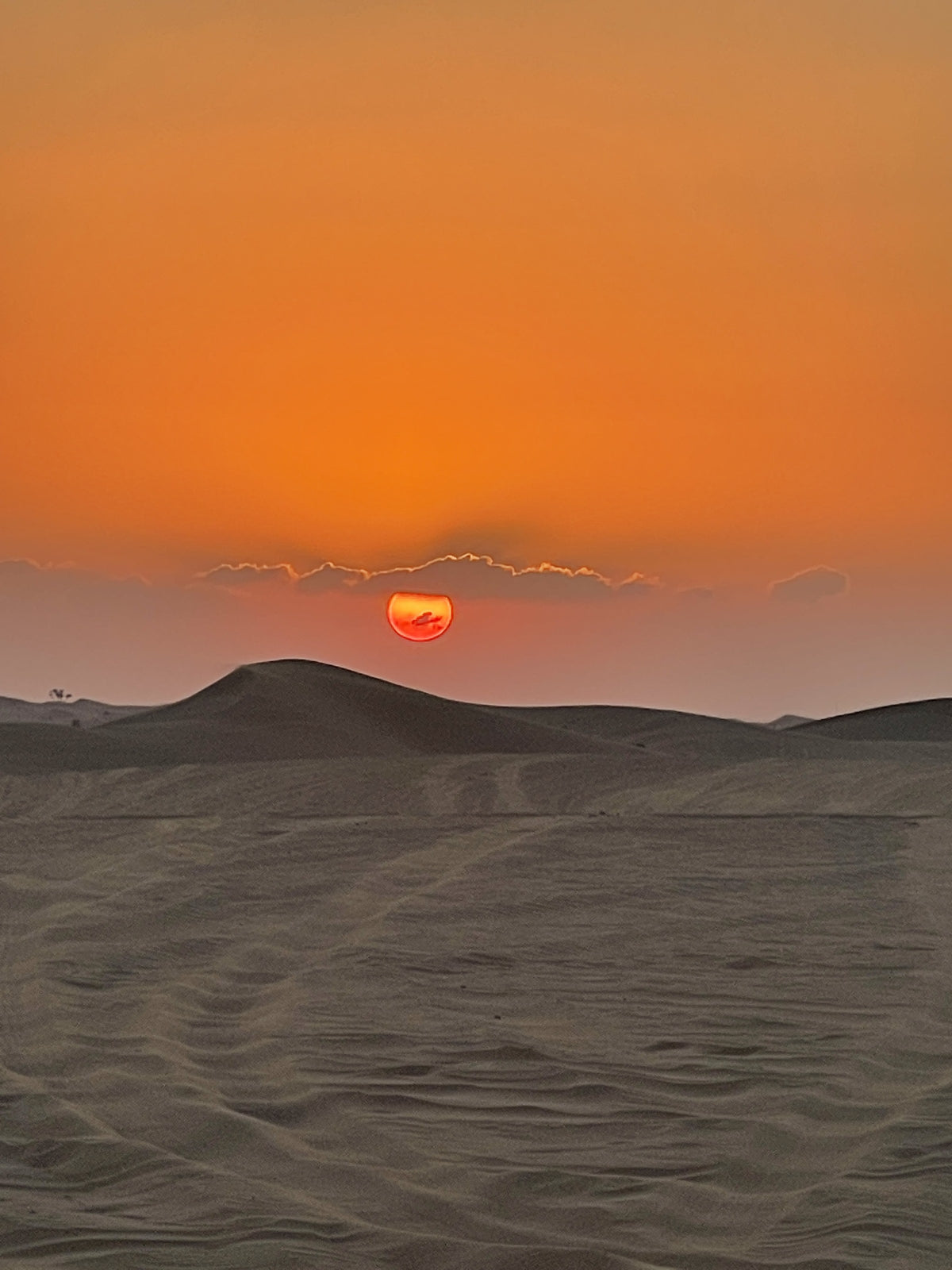 Desert at dusk, photographed in Kuwait